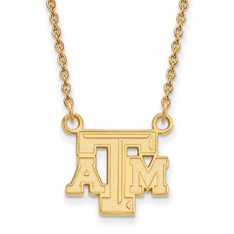 Glimmering aquamarine necklace-10k Yellow Gold Texas A&M U Small 'TAM' Pendant Necklace