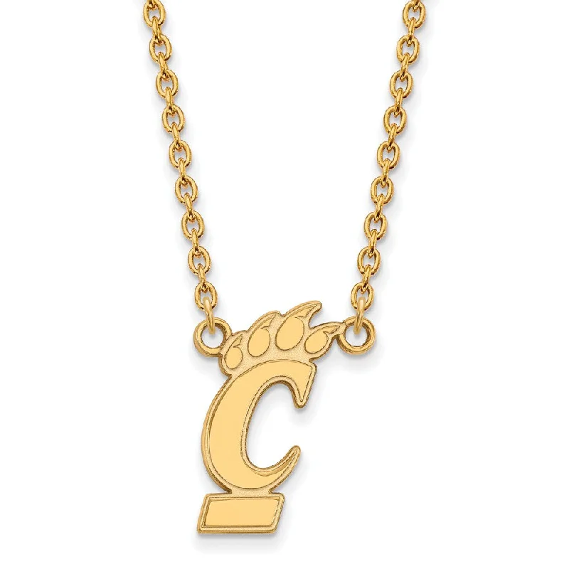 Dappled crystal necklace-10k Yellow Gold U of Cincinnati Large Pendant Necklace