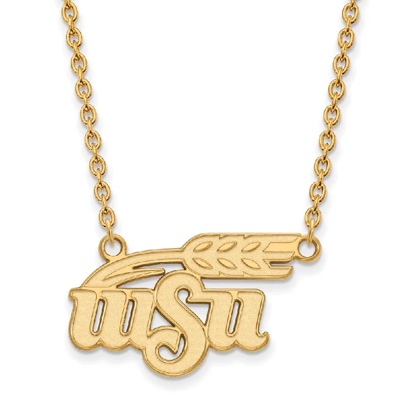 Glowing citrine necklace-10k Yellow Gold Wichita State Large 'WSU' Pendant Necklace