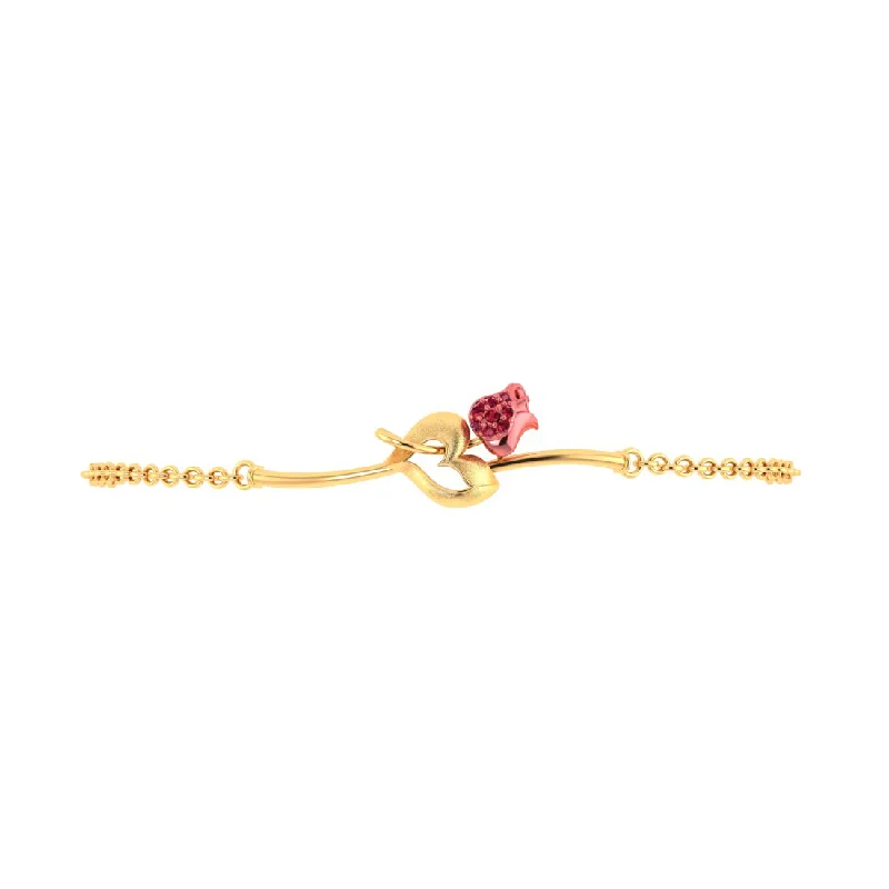 Wide-tier necklace-14k Gold Bracelet With A Tulip Flower Design