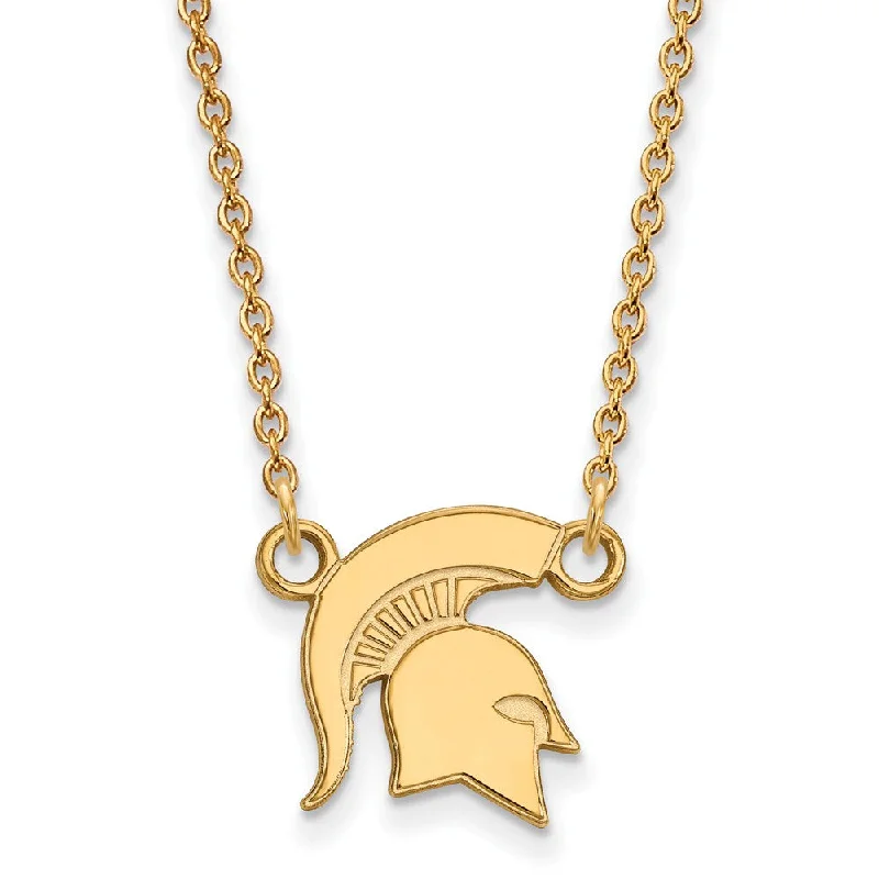 14k Gold Plated Silver Michigan State Small Pendant Necklace