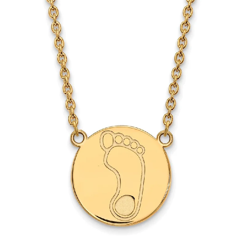 Plaited necklace-14k Gold Plated Silver North Carolina Large Disc Necklace