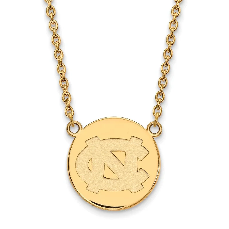 14k Gold Plated Silver North Carolina Lg Disc Necklace