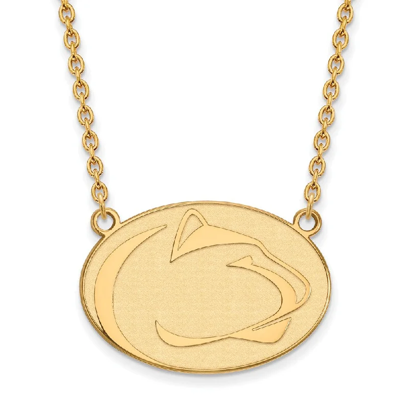 Ethnic scored necklace-14k Gold Plated Silver Penn State Large Pendant Necklace