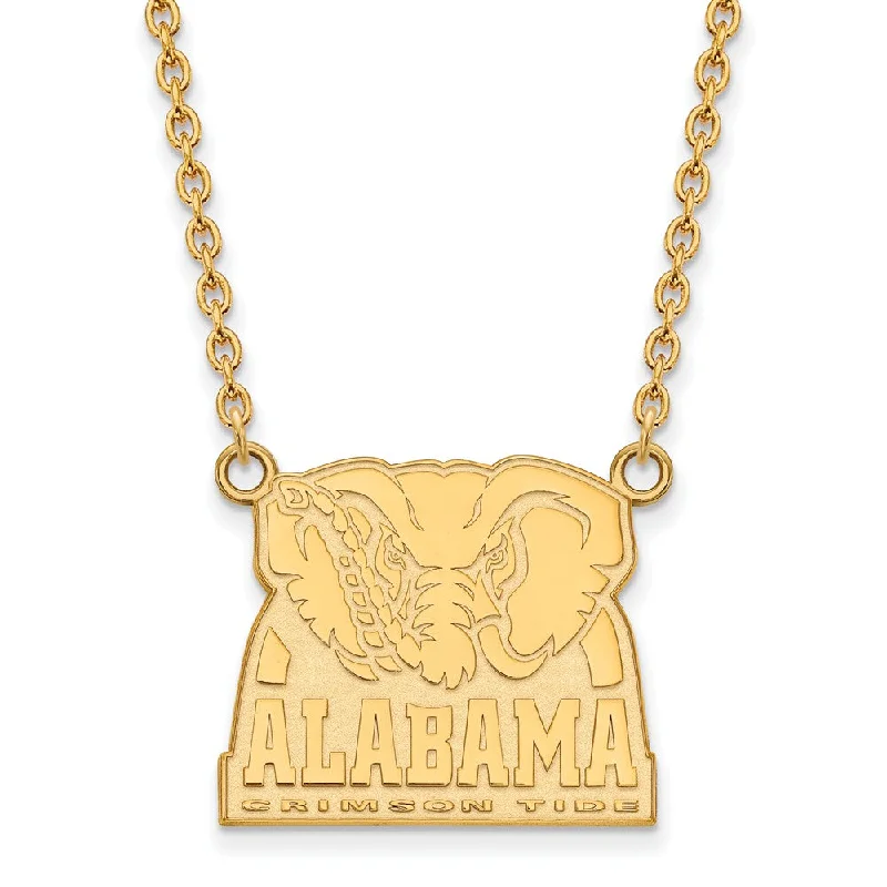 Subtle-scored necklace-14k Gold Plated Silver U of Alabama Large Pendant Necklace