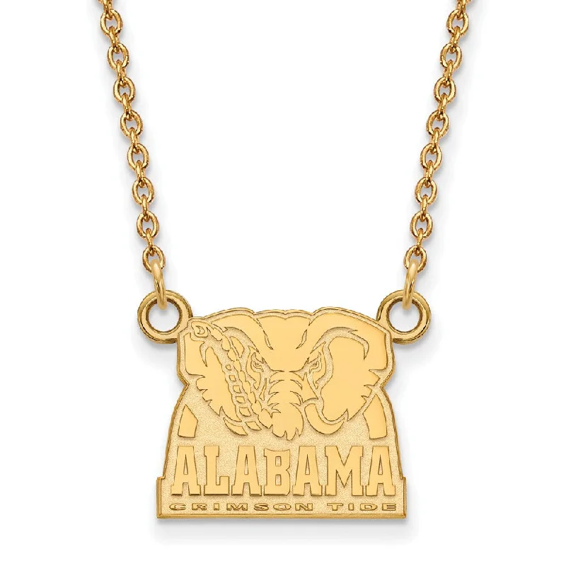 14k Gold Plated Silver U of Alabama Small Crimson Tide Necklace