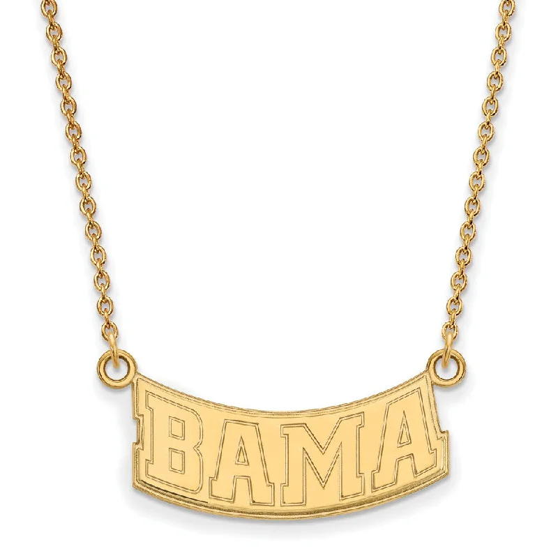 Tall tier necklace-14k Gold Plated Silver U of Alabama Small Pendant Necklace