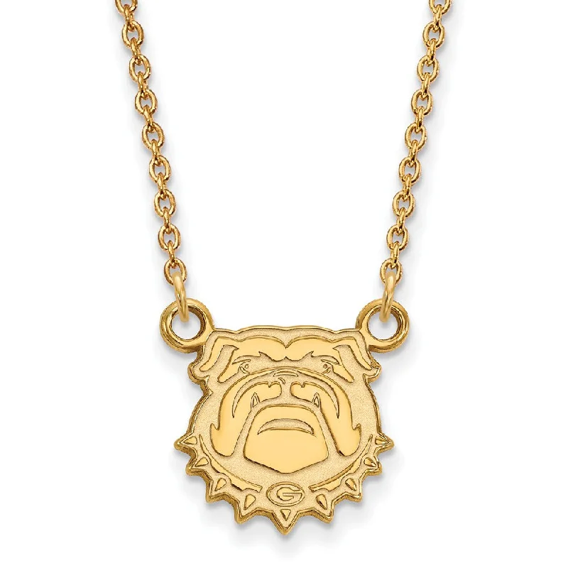 14k Gold Plated Silver U of Georgia Small Pendant Necklace