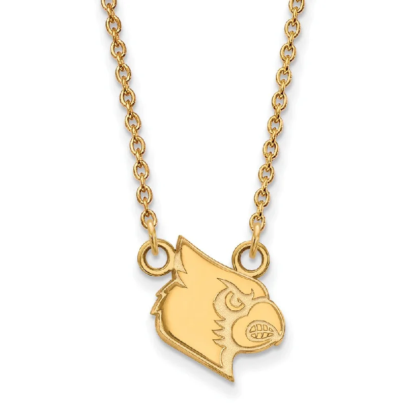 Lush gold necklace-14k Gold Plated Silver U of Louisville Small Pendant Necklace