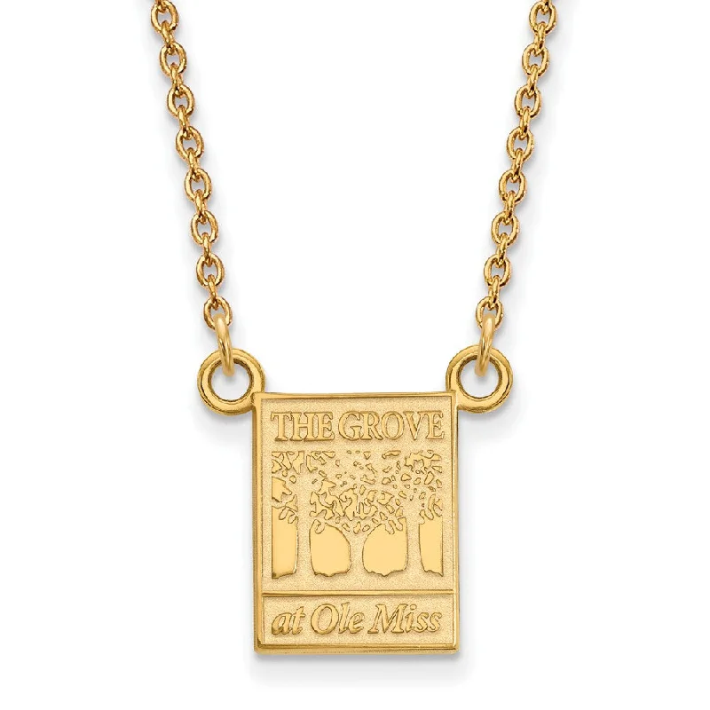 14k Gold Plated Silver U of Mississippi Small Pendant Necklace