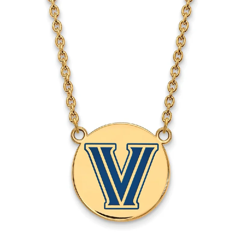 Coiled design necklace-14k Gold Plated Silver Villanova U Lg Enamel Pendant Necklace