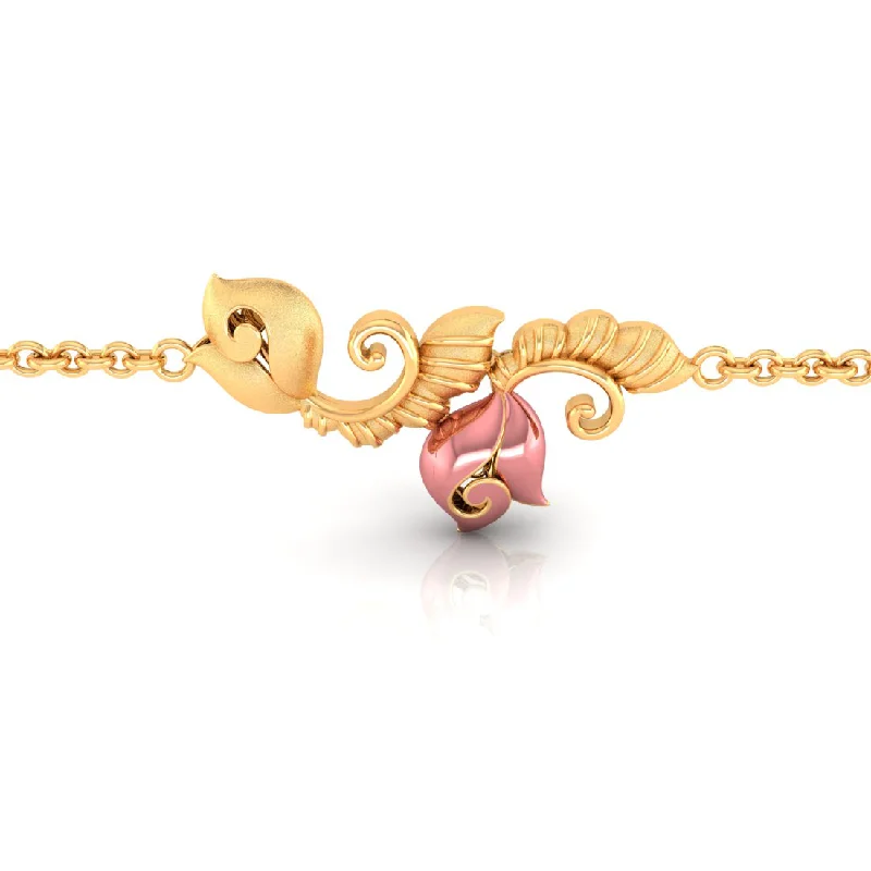 Peaked bar necklace-14k Gold Regal Pink Bracelet