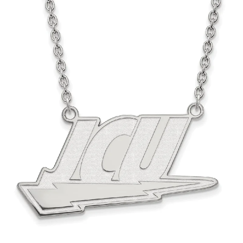 14k White Gold John Carroll U Large Pendant Necklace