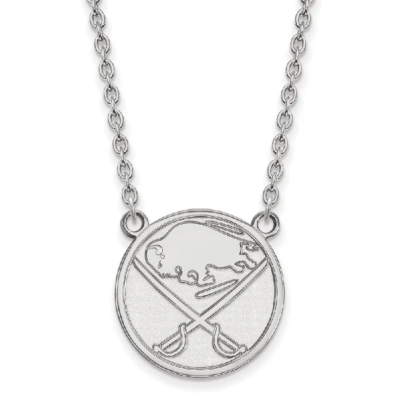 Aura necklace-14k White Gold NHL Buffalo Sabres Large Necklace, 18 Inch