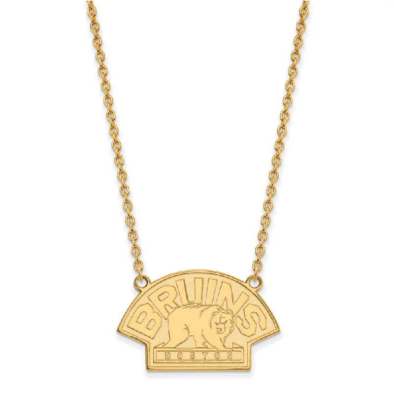 14k Yellow Gold NHL Boston Bruins LG Necklace, 18 Inch