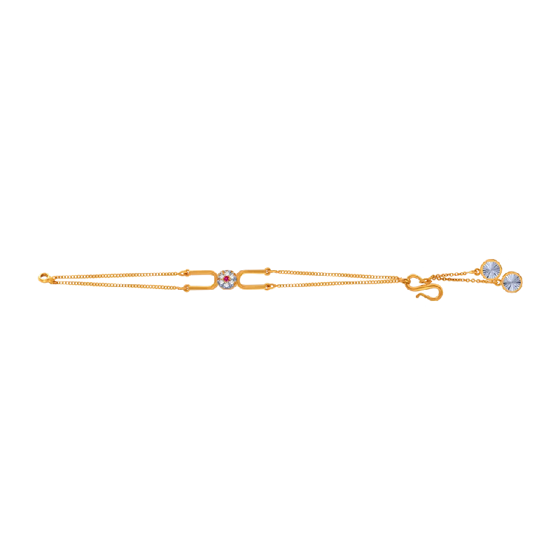 14KT (585) Yellow Gold And American Diamond Bracelet For Women