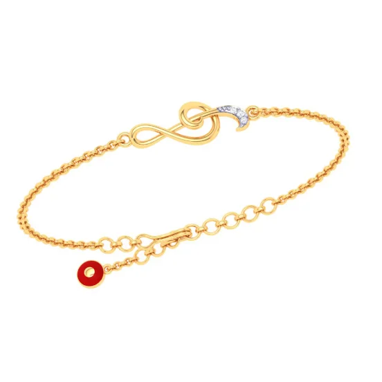 Satin shale necklace-14KT Musical Note With Evil Eye Gold Bracelet From Amazea Collection