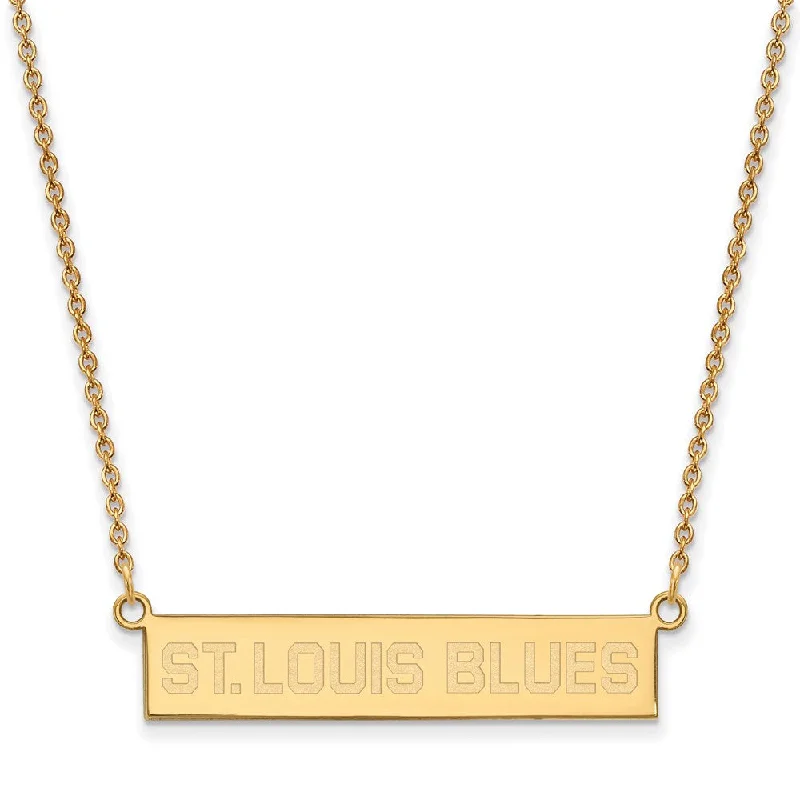 Light braid necklace-SS 14k Yellow Gold Plated NHL St. Louis Blues SM Bar Necklace, 18 Inch