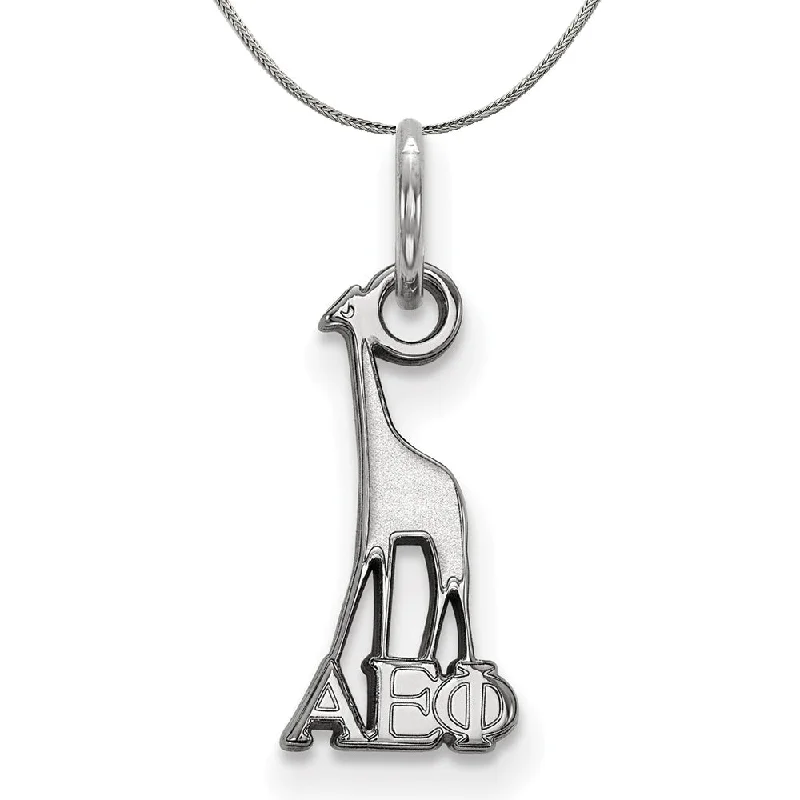 Satin gold necklace-Sterling Silver Alpha Epsilon Phi XS (Tiny) Pendant Necklace