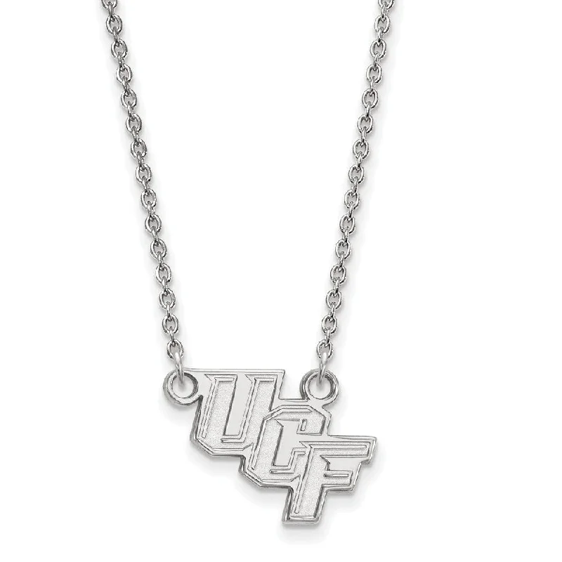 Sterling Silver Central Florida Small 'UCF' Pendant Necklace