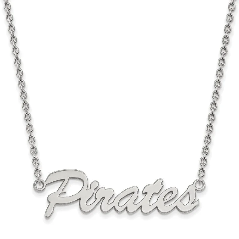 Sterling Silver East Carolina U Medium 'Pirates' Pendant Necklace