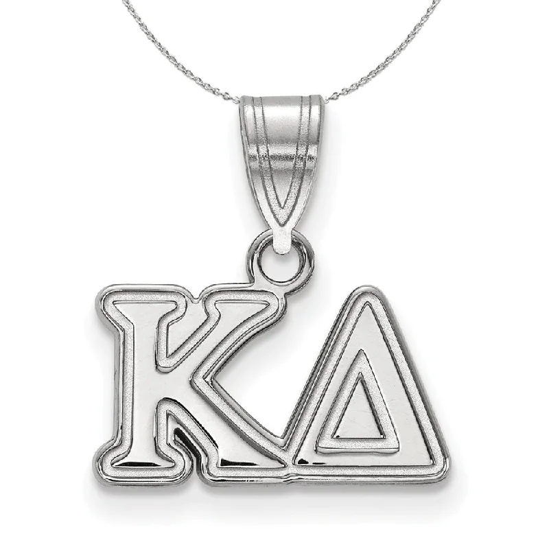 Piled birthstone necklace-Sterling Silver Kappa Delta Medium Greek Necklace