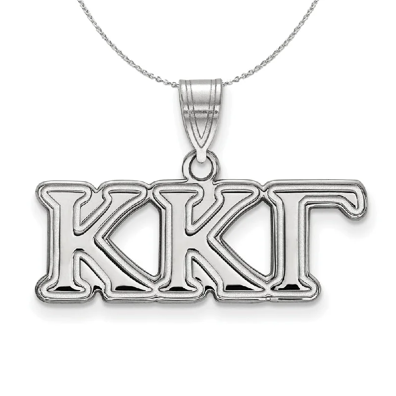 Sterling Silver Kappa Kappa Gamma Medium Greek Necklace