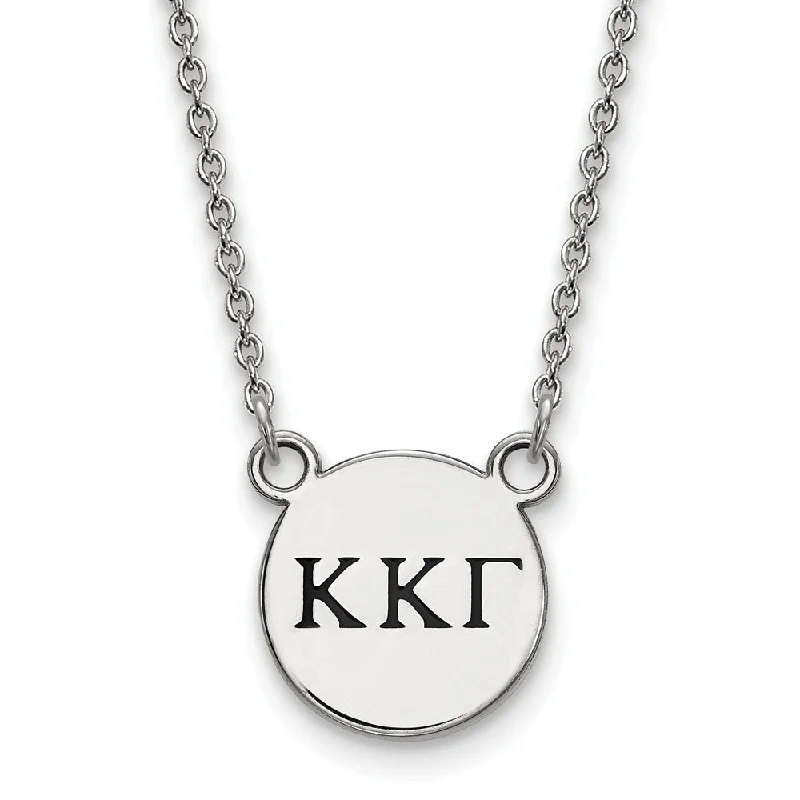 Sparkling drop necklace-Sterling Silver Kappa Kappa Gamma Small Enamel Greek Letters Necklace