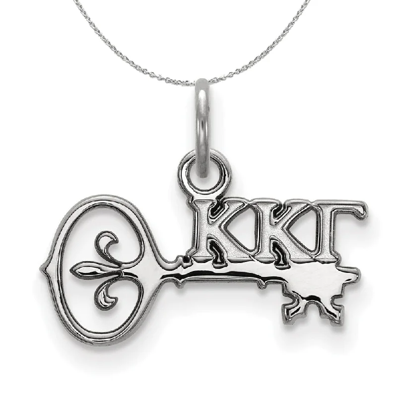 Sterling Silver Kappa Kappa Gamma XS (Tiny) Pendant Necklace