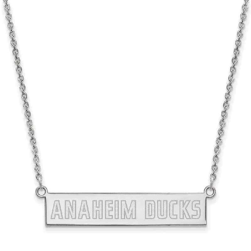 Sterling Silver NHL Anaheim Ducks SM Bar Necklace, 18 In