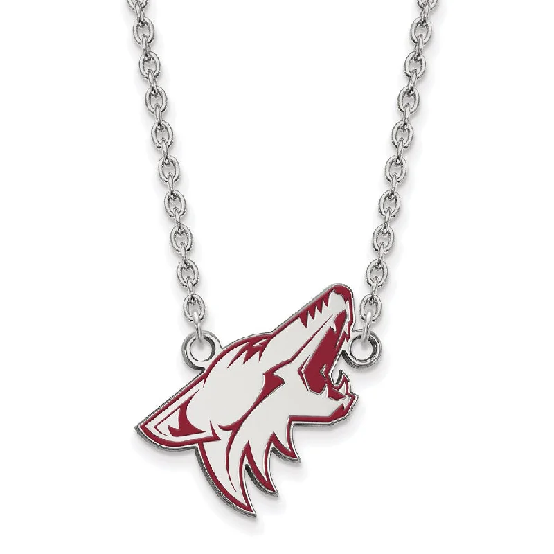 Dense gold necklace-Sterling Silver NHL AZ Coyotes LG Enamel Necklace, 18 Inch