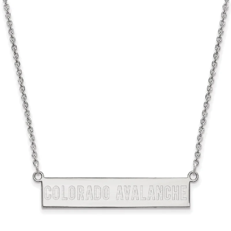 Sterling Silver NHL Colorado Avalanche SM Bar Necklace, 18in