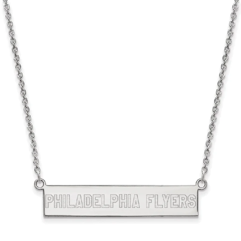 Seven-stone necklace-Sterling Silver NHL Flyers SM Bar Necklace, 18 In