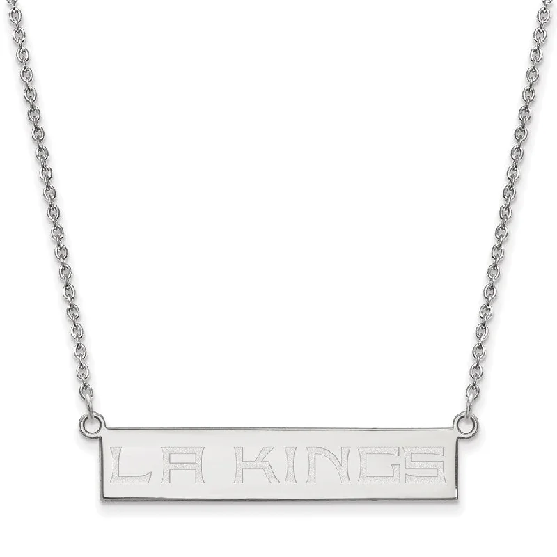 Hooked necklace-Sterling Silver NHL Los Angeles Kings Small Bar Necklace, 18 In