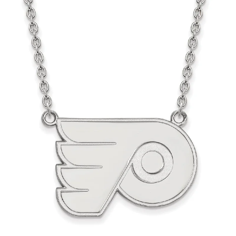 Clasped stone necklace-Sterling Silver NHL Philadelphia Flyers LG Necklace, 18 Inch