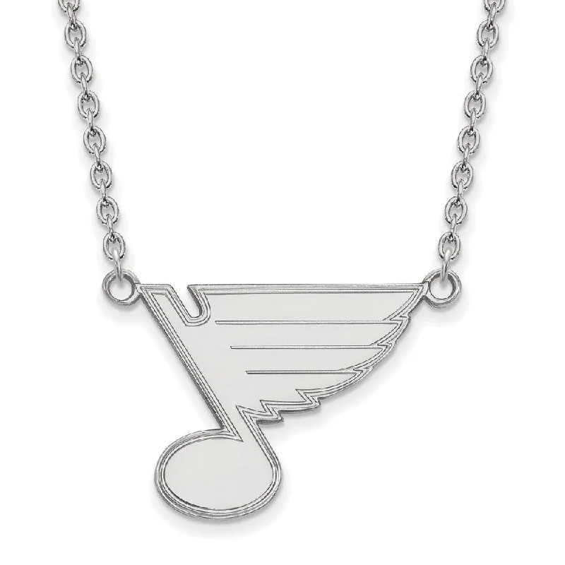 Plaited necklace-Sterling Silver NHL St. Louis Blues Large Necklace, 18 Inch