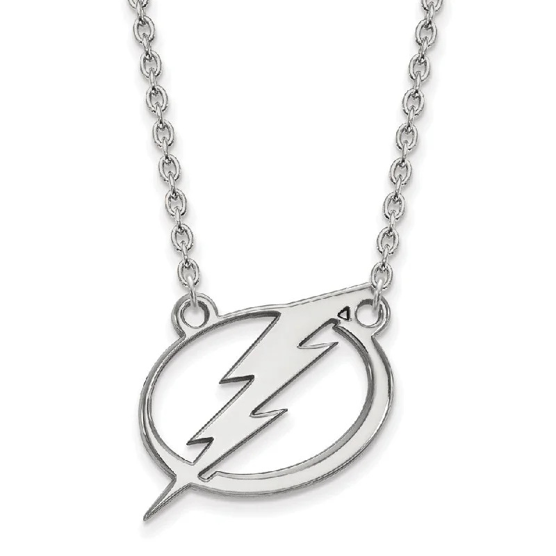 Sterling Silver NHL Tampa Bay Lightning Large Necklace, 18 Inch