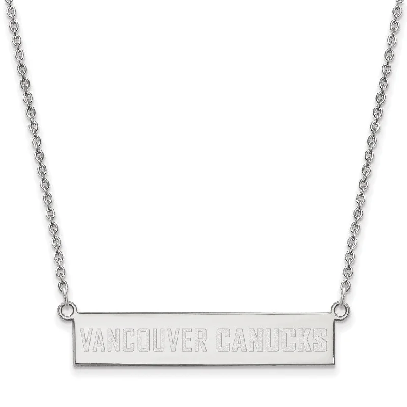 Sterling Silver NHL Vancouver Canucks SM Bar Necklace, 18 In