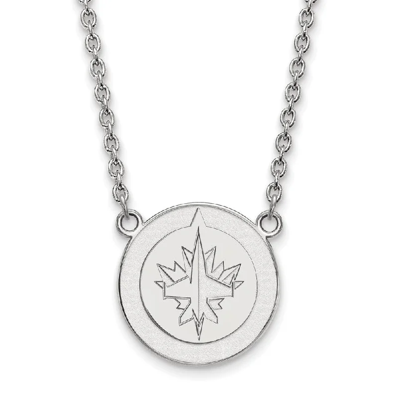 Fine filigree necklace-Sterling Silver NHL Winnipeg Jets Large Necklace, 18 Inch