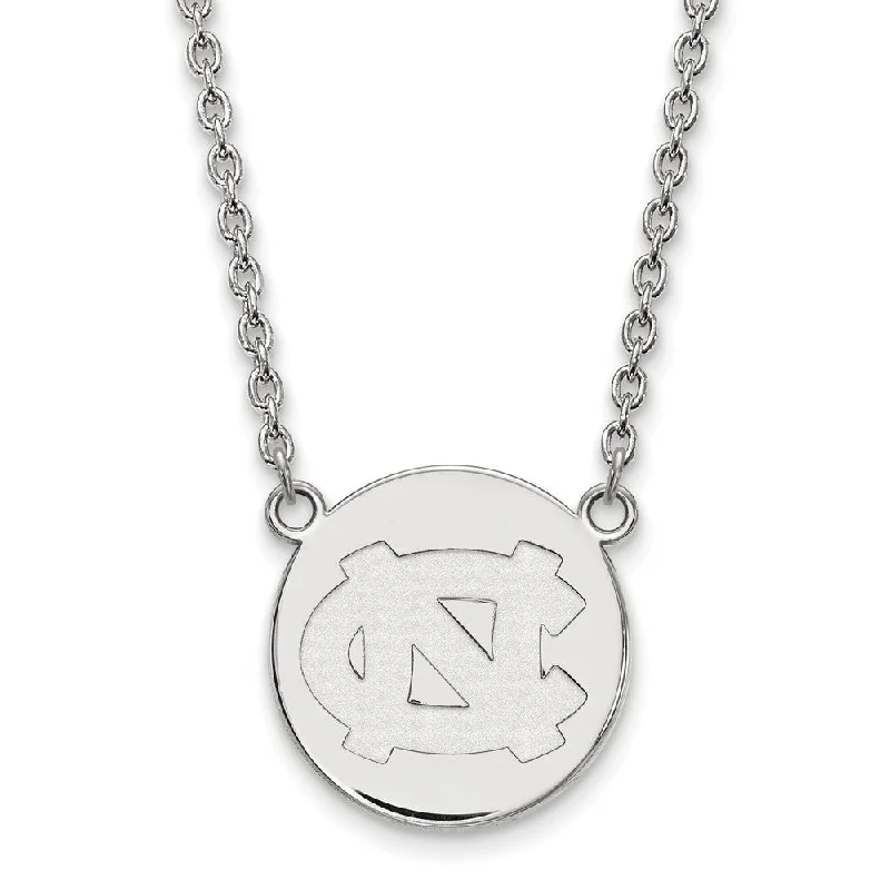 Light braid necklace-Sterling Silver North Carolina Large 'NC' Disc Necklace