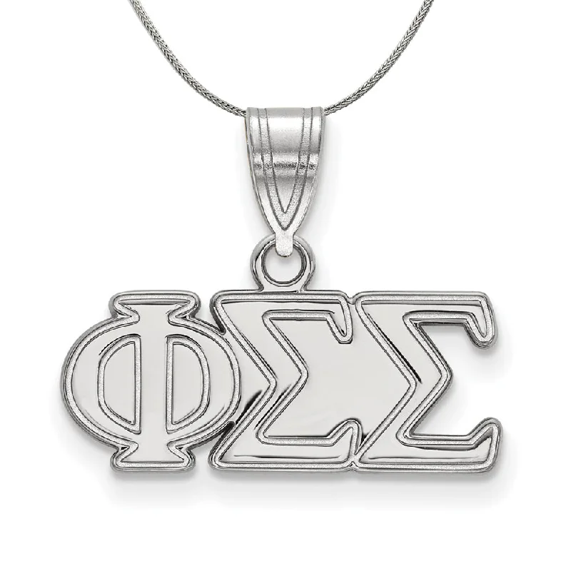 Sterling Silver Phi Sigma Sigma Medium Greek Necklace