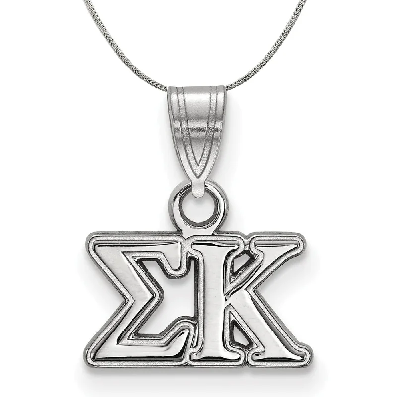 Sterling Silver Sigma Kappa Small Greek Necklace