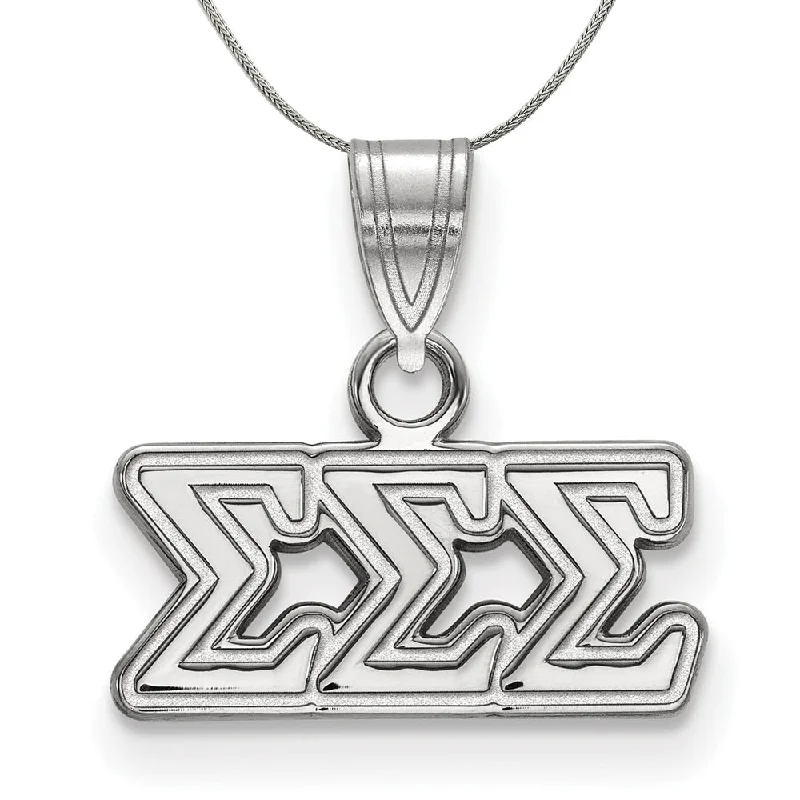 Twisted coil necklace-Sterling Silver Sigma Sigma Sigma Small Greek Necklace