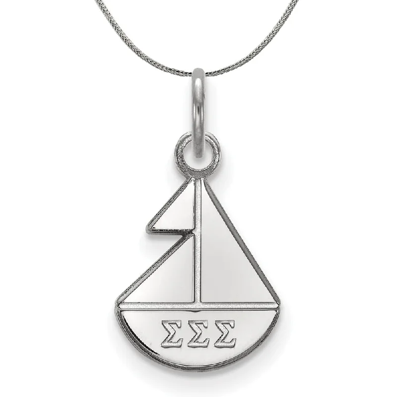 Sterling Silver Sigma Sigma Sigma XS (Tiny) Pendant Necklace