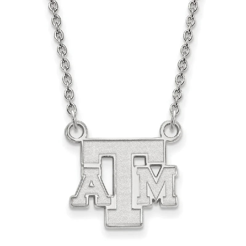 Sterling Silver Texas A&M U Small Pendant Necklace