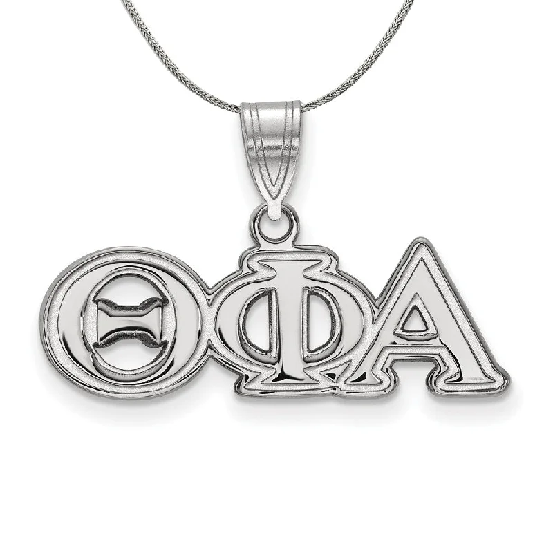 Sterling Silver Theta Phi Alpha Medium Greek Necklace