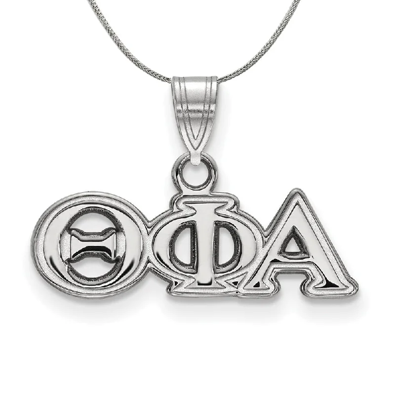 Plaited necklace-Sterling Silver Theta Phi Alpha Small Greek Necklace