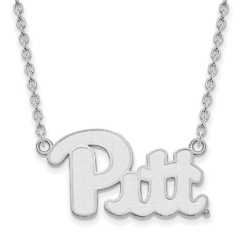 Full sapphire necklace-Sterling Silver U. of Pittsburgh Large 'Pitt' Pendant Necklace