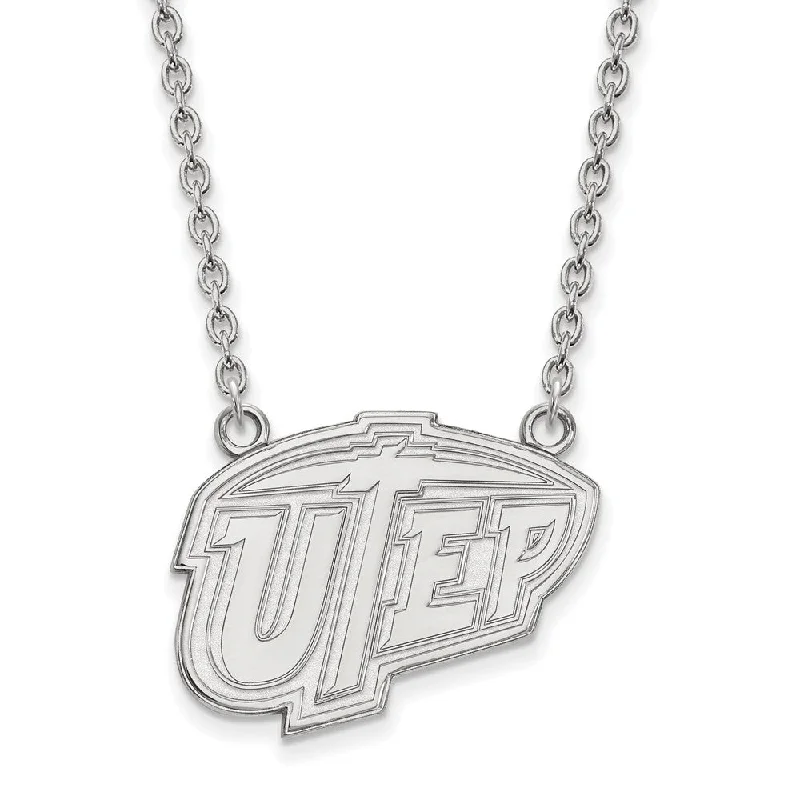 Eight-heart necklace-Sterling Silver U of Texas at El Paso Large Pendant Necklace