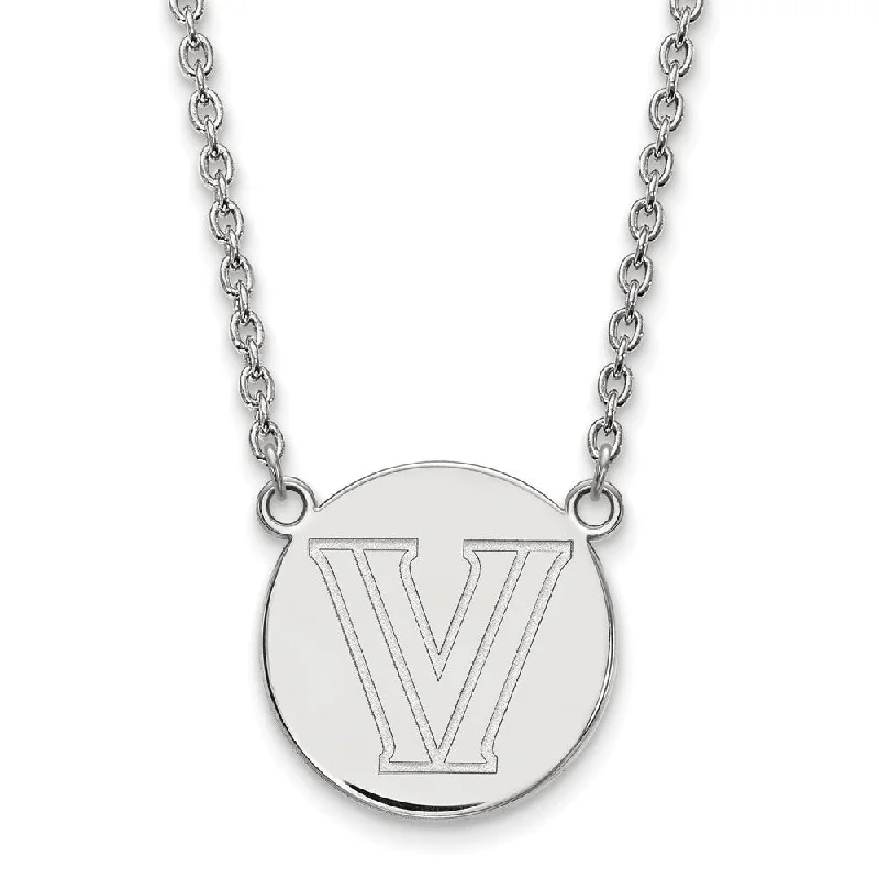 Drifting diamond necklace-Sterling Silver Villanova U Large Disc Necklace